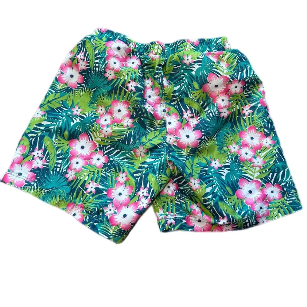 Little Lad Tropical Floral Shirt and Shorts Set Kids 3T Green‎ Pink Excellent